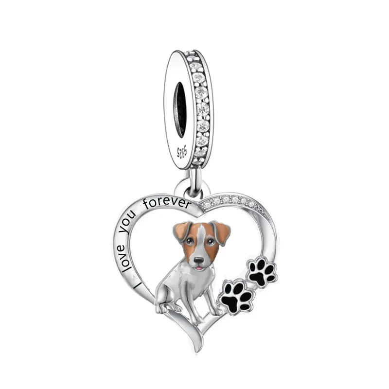 Huoonew Fit Original Pan Charm Bracelet 925 Silver I Love You Forever Yorkshire Dog Bead DIY Memorial Berloque