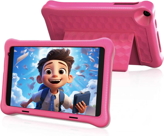Kid Tablet 8 Inch Children Android 12 2GB RAM 64GB ROM 1280 x 800 IPS HD Screen WiFi Bluetooth Dual Camera Parental Control Case