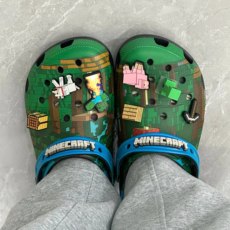 New My World Anime Game 3D Home Beach Shoes Summer Slippers EVA Sandals for Kids and Adults