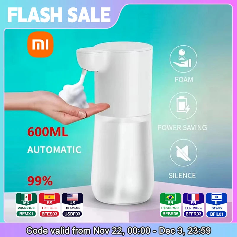 Xiaomi 2000mAh USB Charging Automatic Induction Foam Soap Dispenser Smart Infrared Touchless Hand Washer For Kitchen And Bathroom