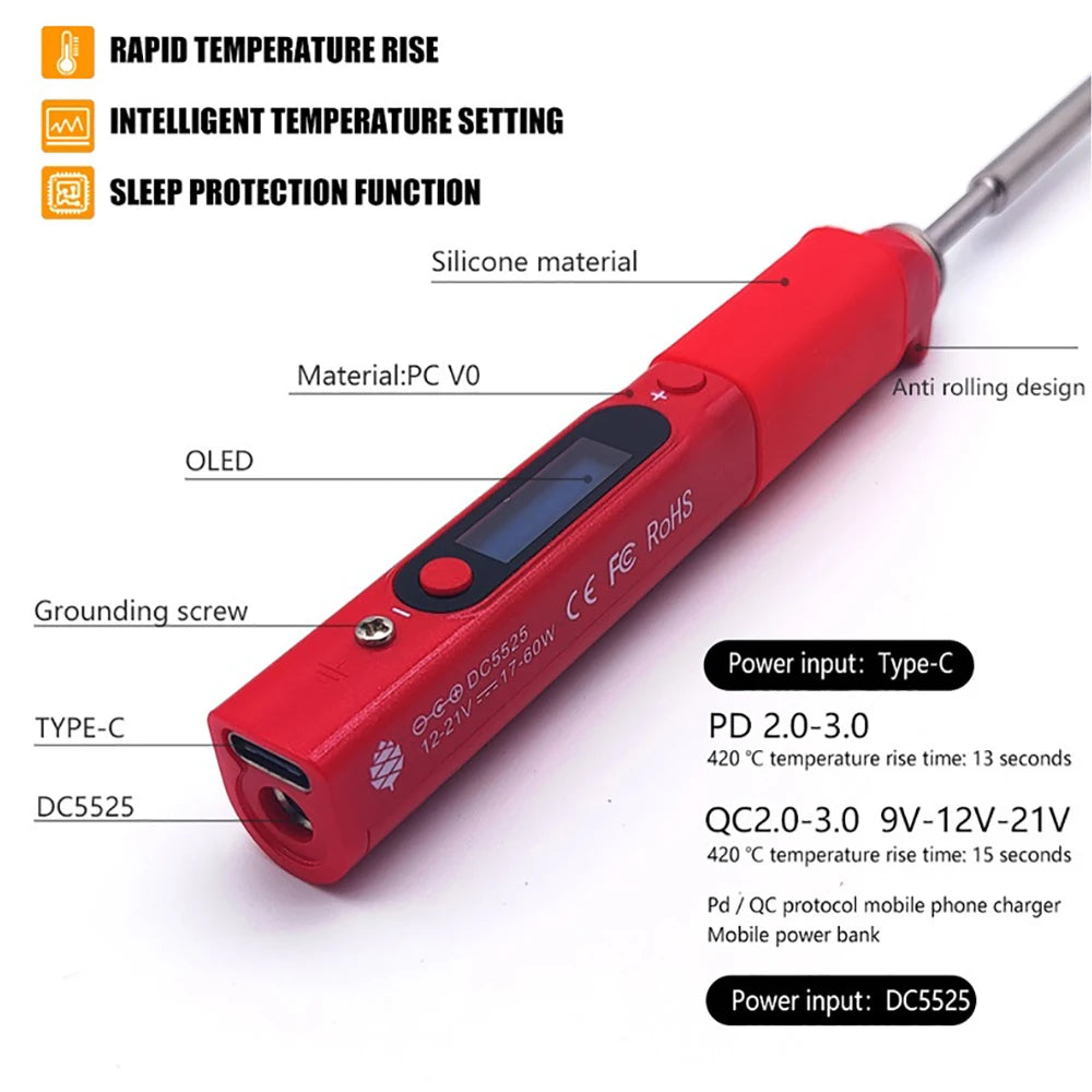 Pine64 CN Version Pinecil V1 Soldering Iron Portable Programmable Welding Tool Adjustable Temperature Digital Solder Station