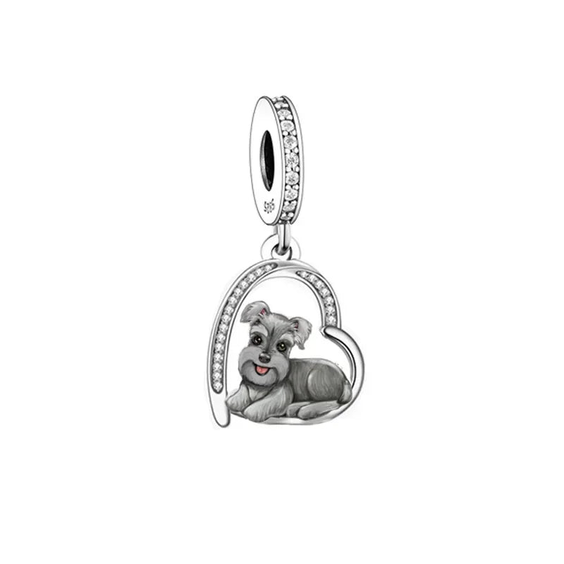 Huoonew Fit Original Pan Charm Bracelet 925 Silver I Love You Forever Yorkshire Dog Bead DIY Memorial Berloque