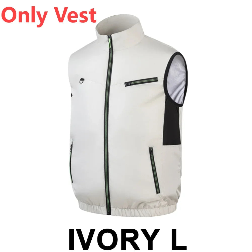 Cooling Vest Ice Fan Vest 3 Gears USB Heat Resistant Air Conditioner Clothes Breathable Wearable Fan Vest for Camping