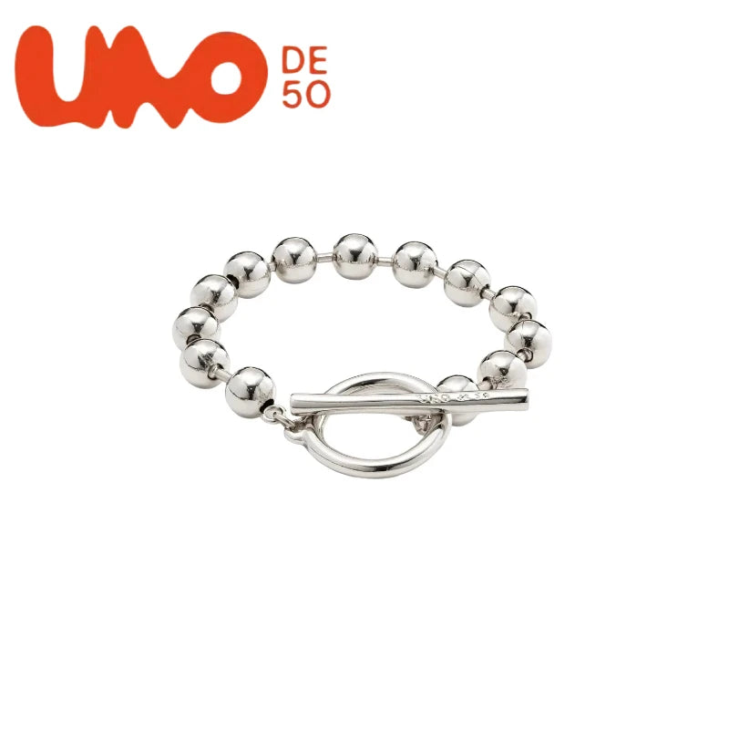 UNOde50 Silver Plated S925 And Gold Plated 14K Fashionable Chain Link Bracelet for Women