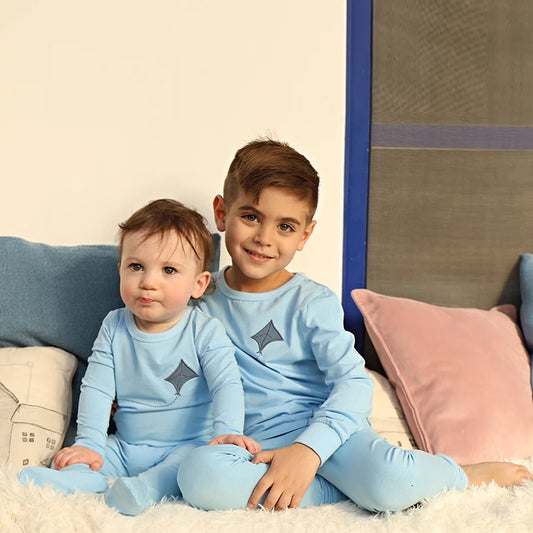 Barcali Modal Soft Family Matching Pajamas for Kids Boys Girls Baby Pink and Blue Spring Summer Casual Clothing