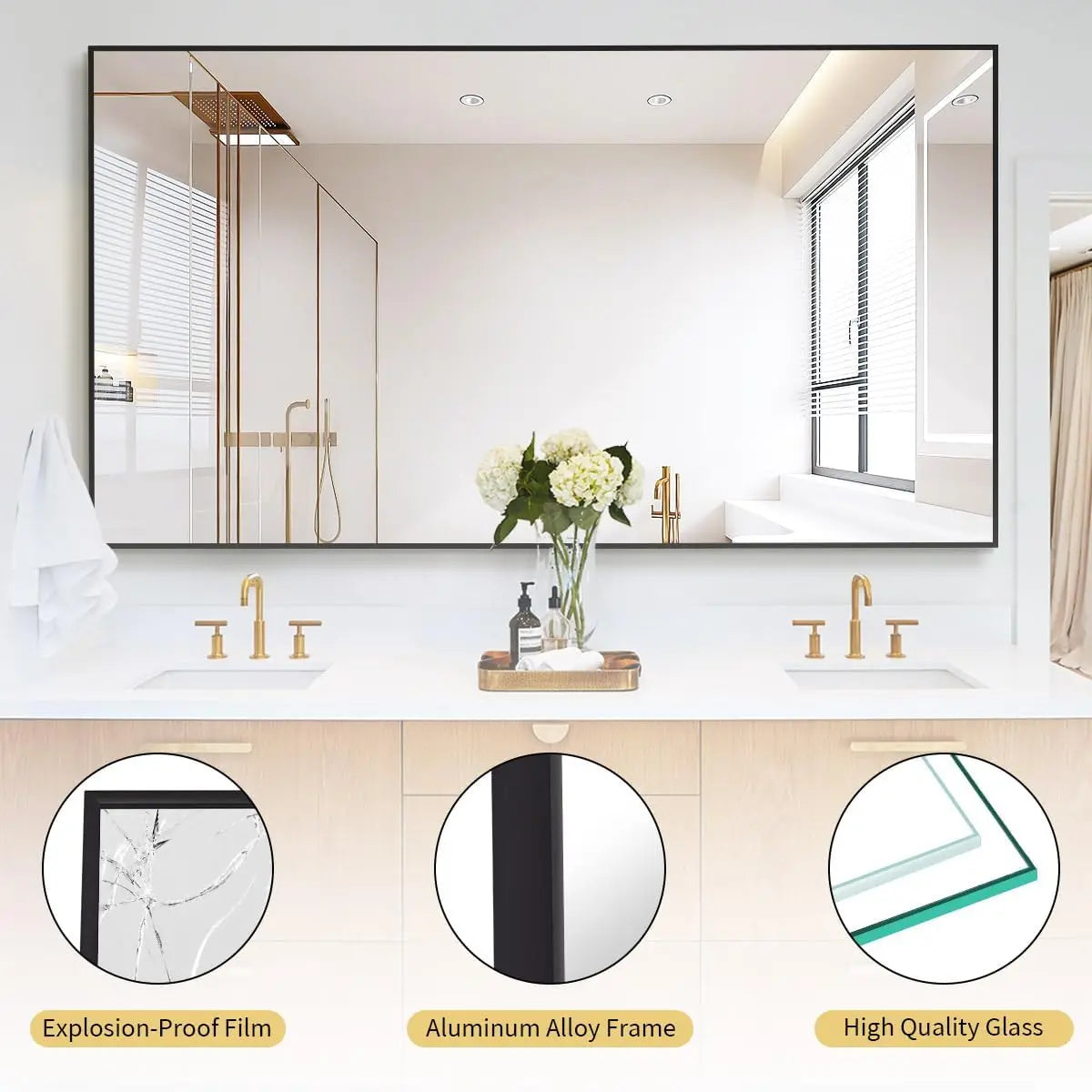 Large Full Length Mirror 76x34 Inches Modern Minimalist Home Furniture