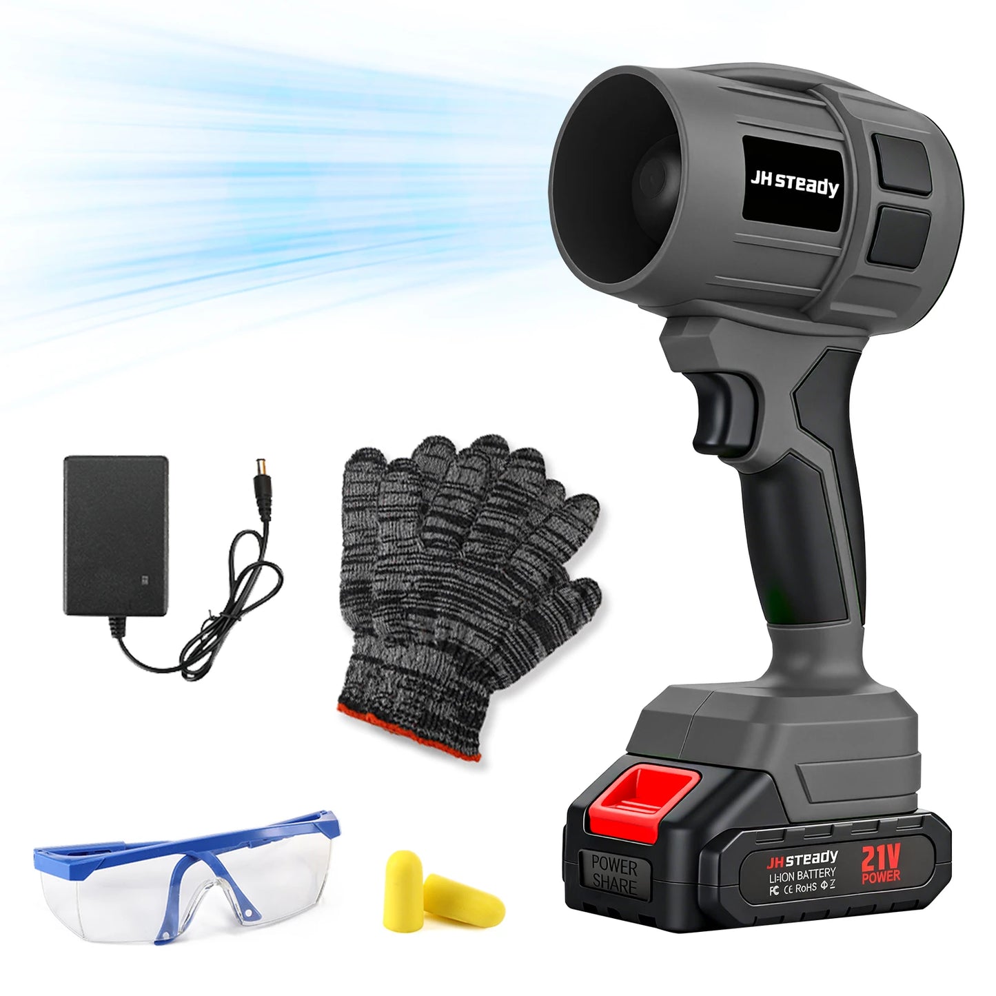 Blower Turbo Jet , 21V Cordless Leaf Blower Handheld with 4000mAh, Variable Speed, Mini Handheld Blower for Lawn Patio Garage Ca