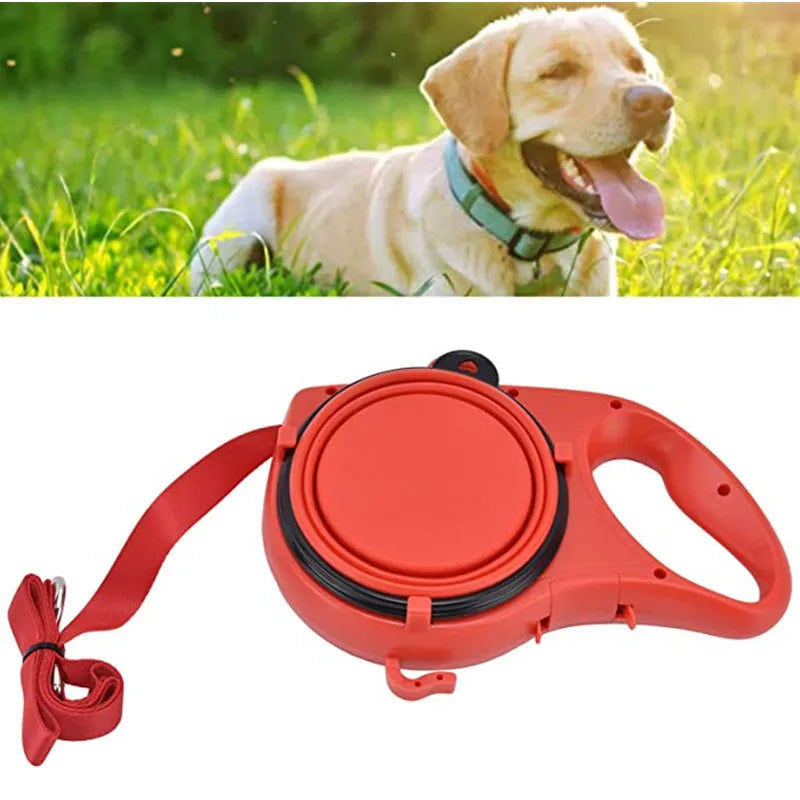 Multifunction Pet Dog Leash with Built In Water Bottle Bowl and Waste Bag Dispenser for Outdoor Walking Pet Accessories