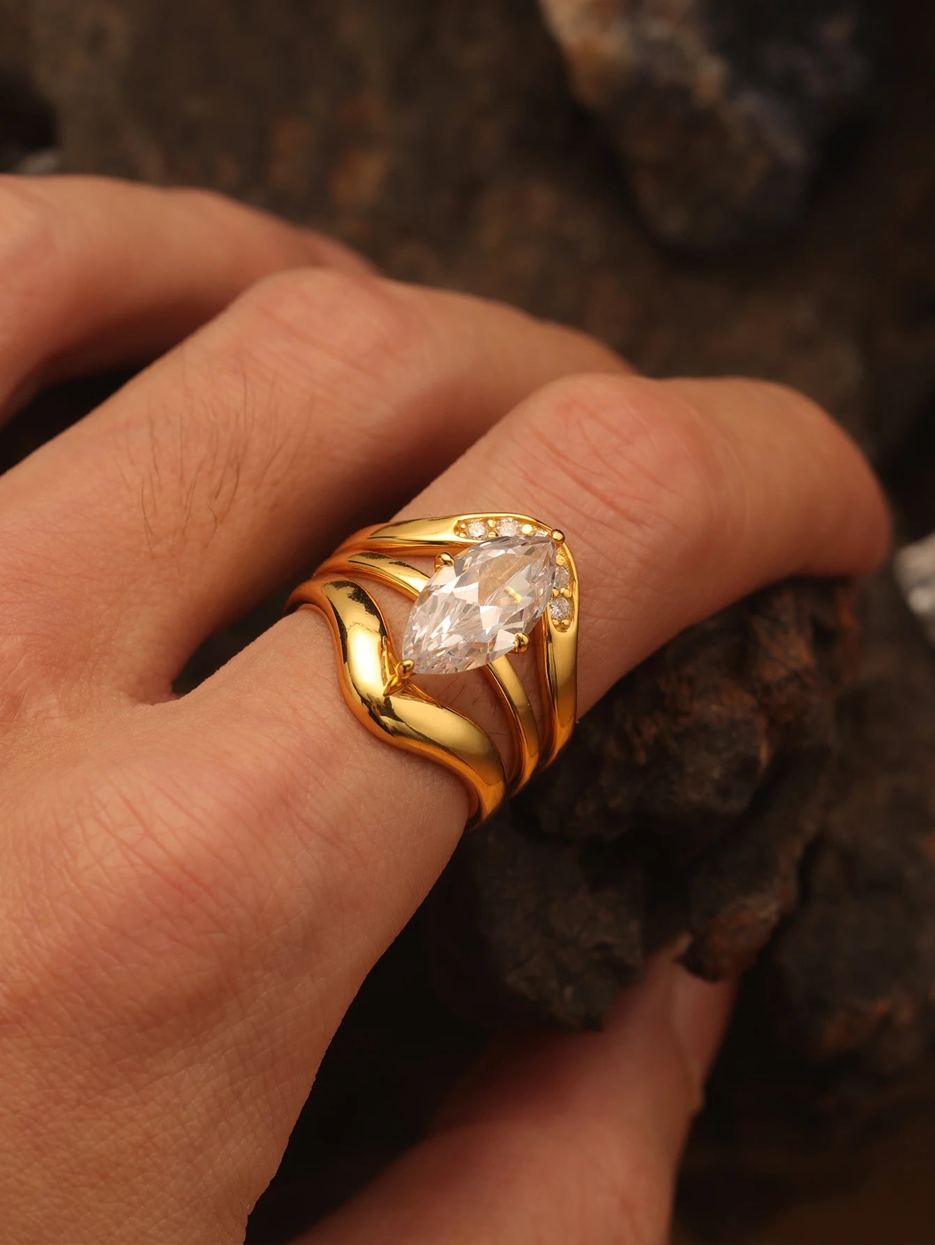 S925 Sterling Silver 3CT Marquise Moissanite Ring Fine Jewelry Suitable for Gift Giving Personalized Fashion Birthday Gift