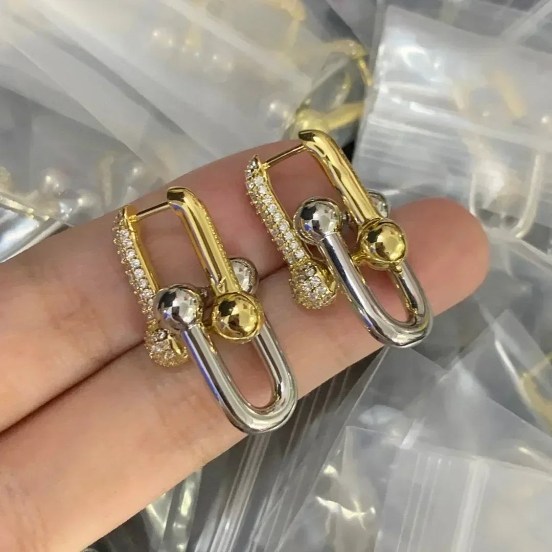 New Arrival S925 Sterling Silver Classic Letter T Bracelet and Necklace Set Retro Horseshoe Design High End Women's Jewelry