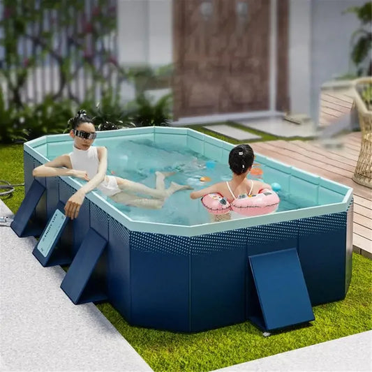 3.0m Thickened Inflatable Swimming Pool Outdoor Inflatable Folding Paddling Pool Bathing Tub Summer Water Family Kids Pets Game