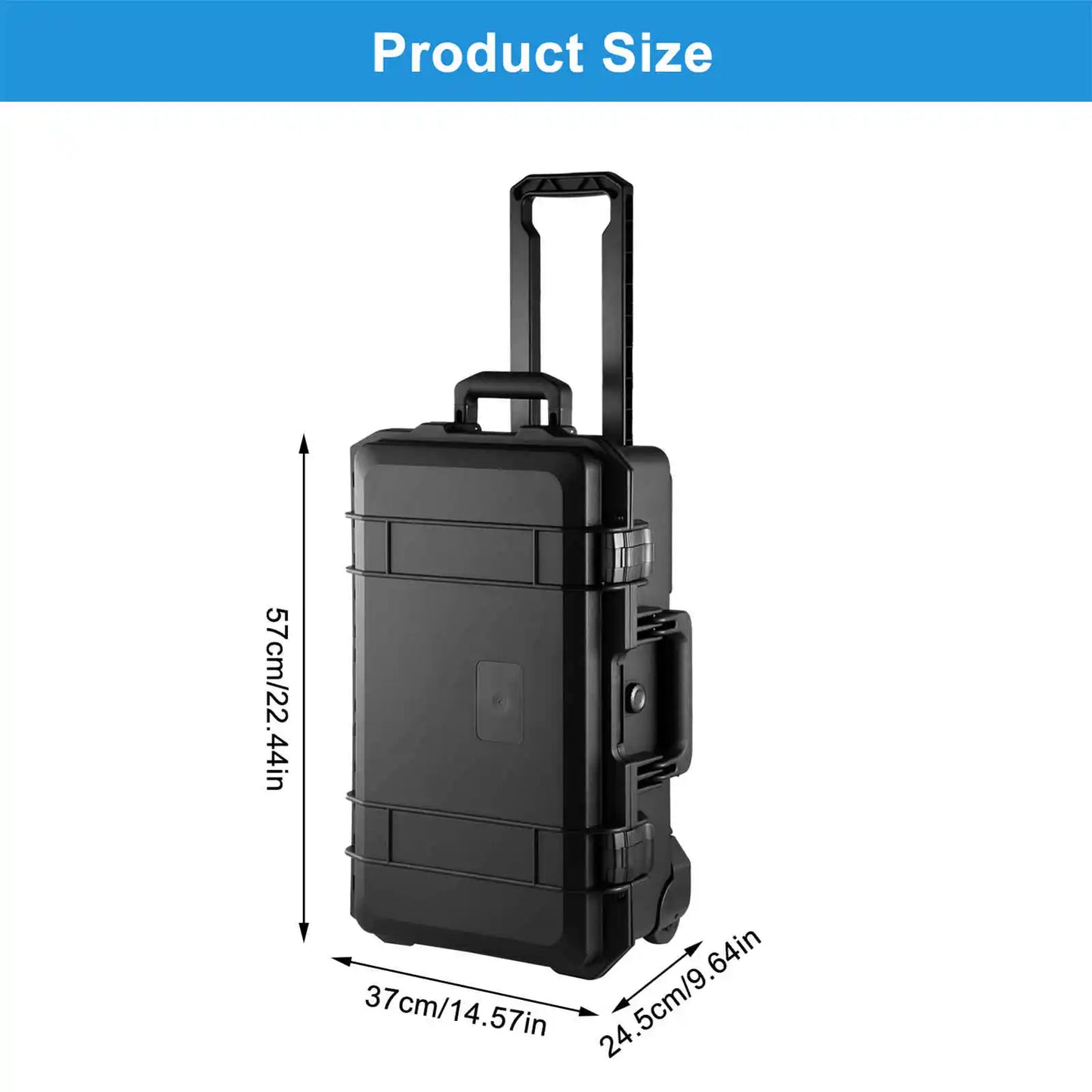 Rolling Camera Case, Portable Rolling Camera Trolley, Hard Shell Equipment Tool Luggage Case for Drone, Camera, Tripod, Light, Lenses