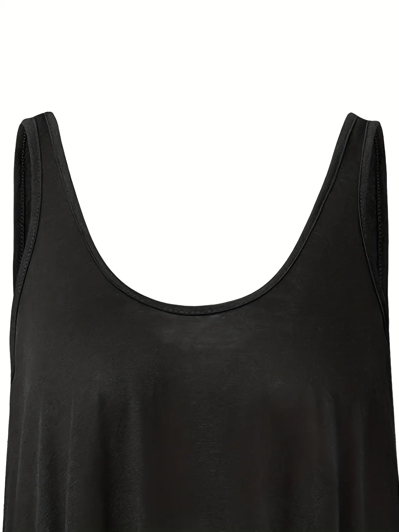 2025 Selected Style Black Sleeveless Top with Lace Patchwork Comfortable Round Neck Design for Women