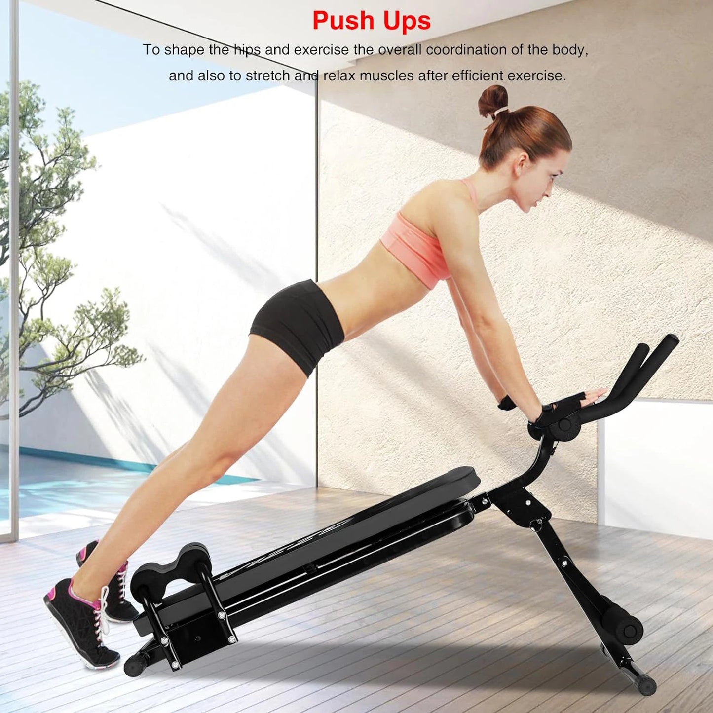 Ab Workout Equipment Machine for Stomach Workout Foldable Abdominal Trainer Home Gym Adjustable Ab Exercise