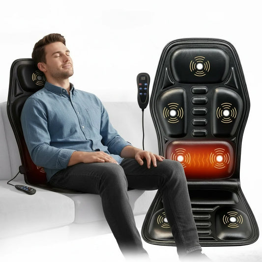 Massage Chair Pad with Heat, Back Massager Seat Cushion for Pain Relief, Chair Massage Pad for Office Home, Gifts for Men Women