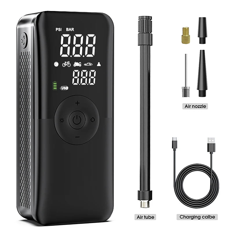 CARSUN Rechargeable Air Pump Tire Inflator Portable Compressor for Cars Motorcycles Bicycles and Sports Equipment