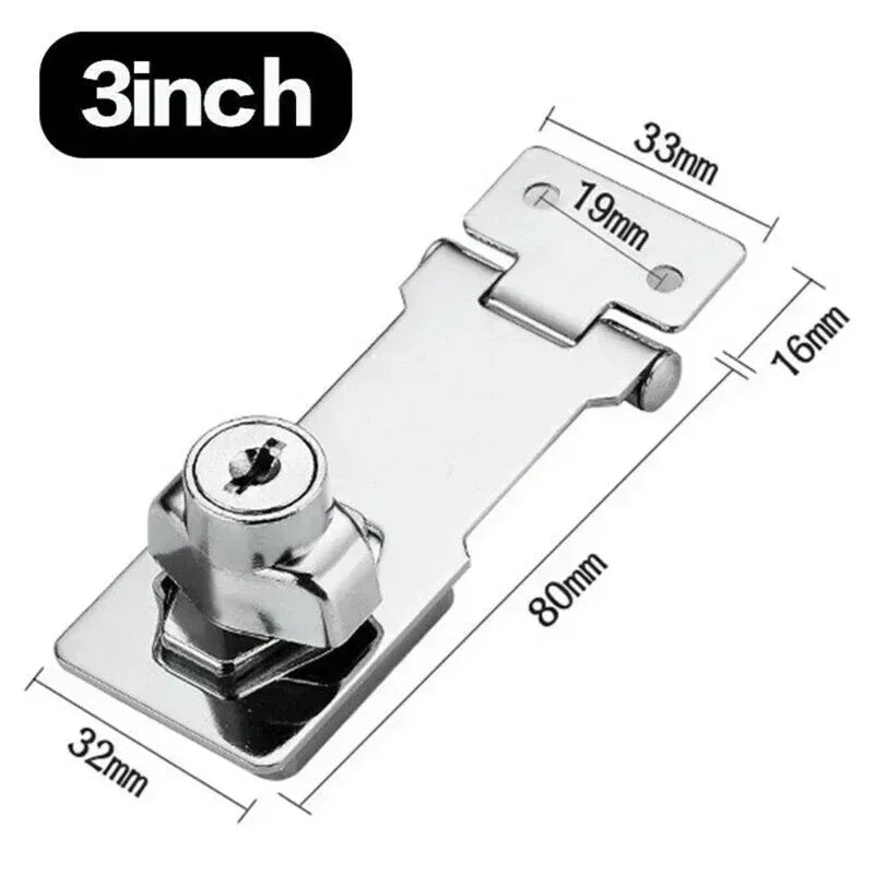 Garage Lock Office Cabinet Security Lock Hardware Locking Hasp Heavy Duty Locking Hasp Staple With Keys Padlock Cupboard Shed