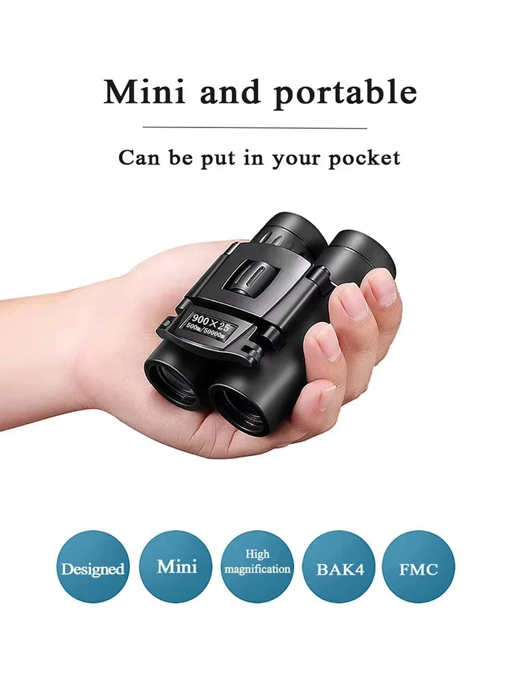 High Definition 900x25 Binoculars Portable Long Distance Telescope for Outdoor Sports Hunting Camping Travel Gift