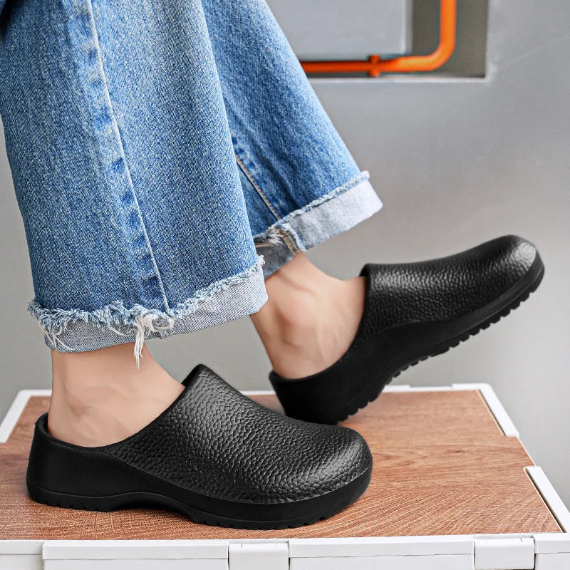 Couple Chef Shoes Waterproof Anti Slip Men's and Women's Casual Business Work Shoes Fashion Comfort Half EVA Shoes