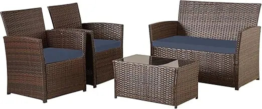 Patio Furniture Set Modular Wicker Outdoor Sectional Sofa Conversation Set Gray Rattan with Cushions