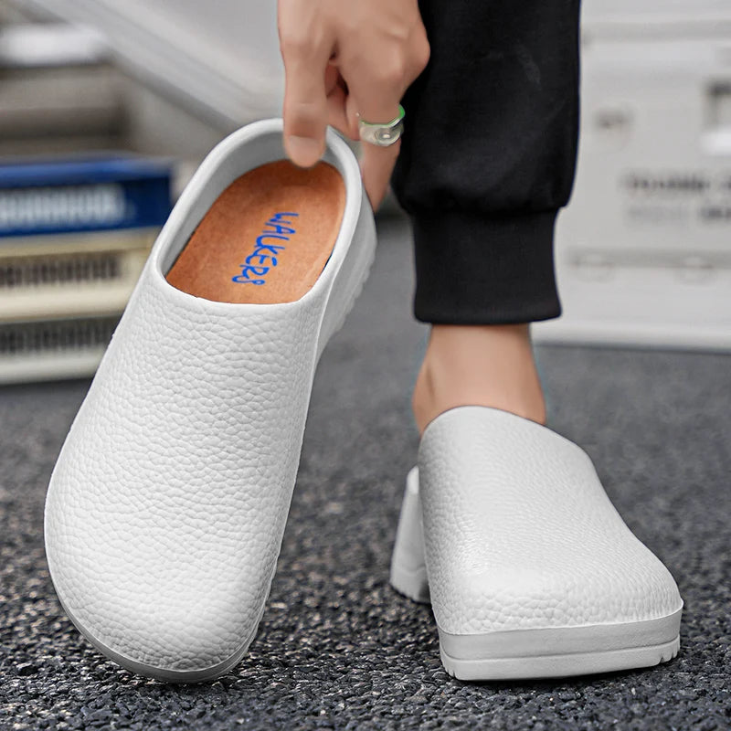 Couple Chef Shoes Waterproof Anti Slip Men's and Women's Casual Business Work Shoes Fashion Comfort Half EVA Shoes