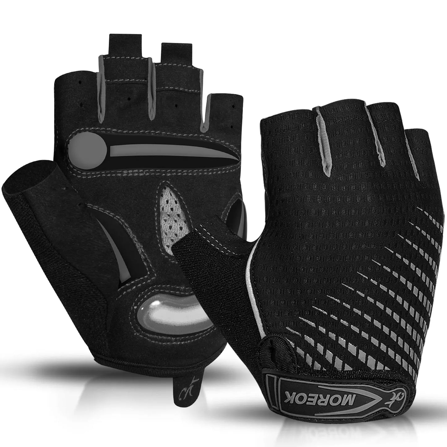Moreok Cycling Gloves Breathable Bicycle Gloves with 5mm Gel Pads Non Slip Mountain Bike Gloves for Men and Women
