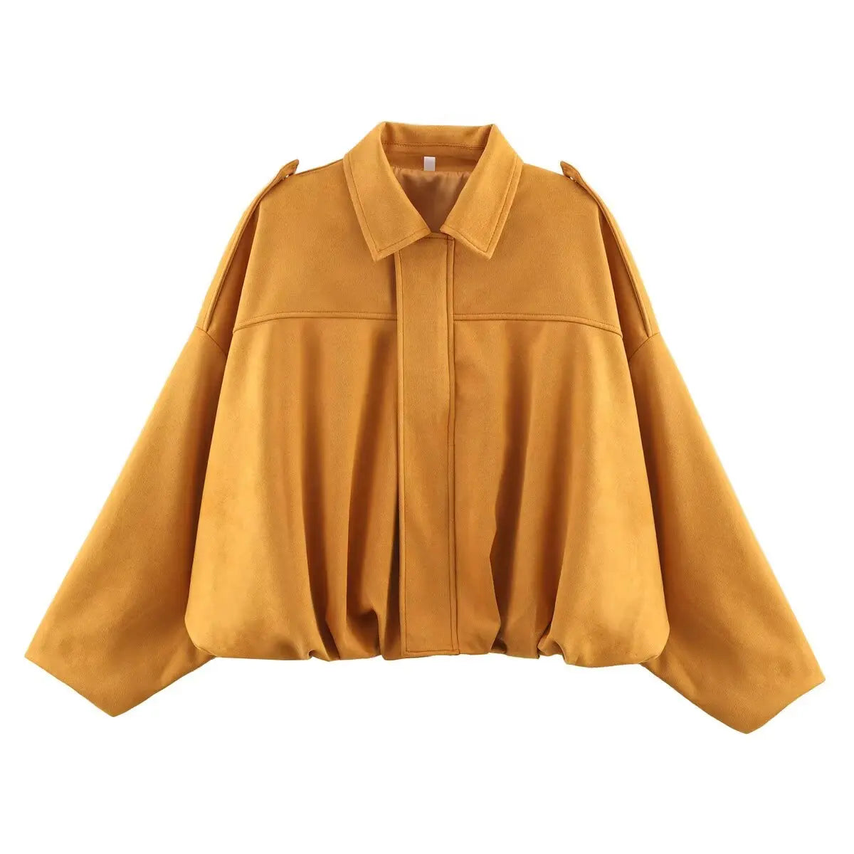 TFMLN Suede Bomber Jacket Womens Spring Zip Front Coat