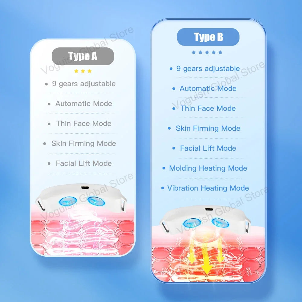 EMS Face Lifting Massager Anti Wrinkle Firming Facial Massager V Face Lift Device Microcurrent Double Chin Remover Skin Care