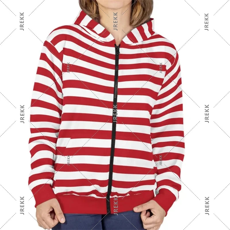 2025 Essentials Zip Hoodie Stripe Classic Fashion Streetwear Hooded Coat Rich Color Selection Spring Casual Loose Sweatshirt