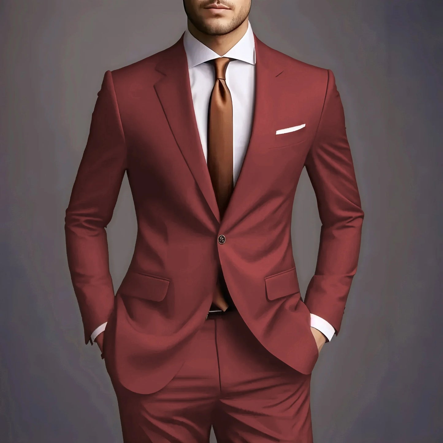 (Jacket +Pants) 2025 New Luxury Elegant Men's Suits 2 Piece Set Fashion Korean Casual Slim Fit Social Groom Wedding Tuxedo