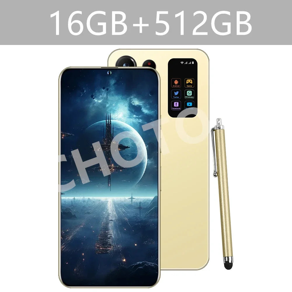 New Cellphones S Plus 25 Ultra Global Version 5G Original 7.3 Inch Smartphone Dual SIM 108MP Cell Phone 7800mAh Android Mobile Phones