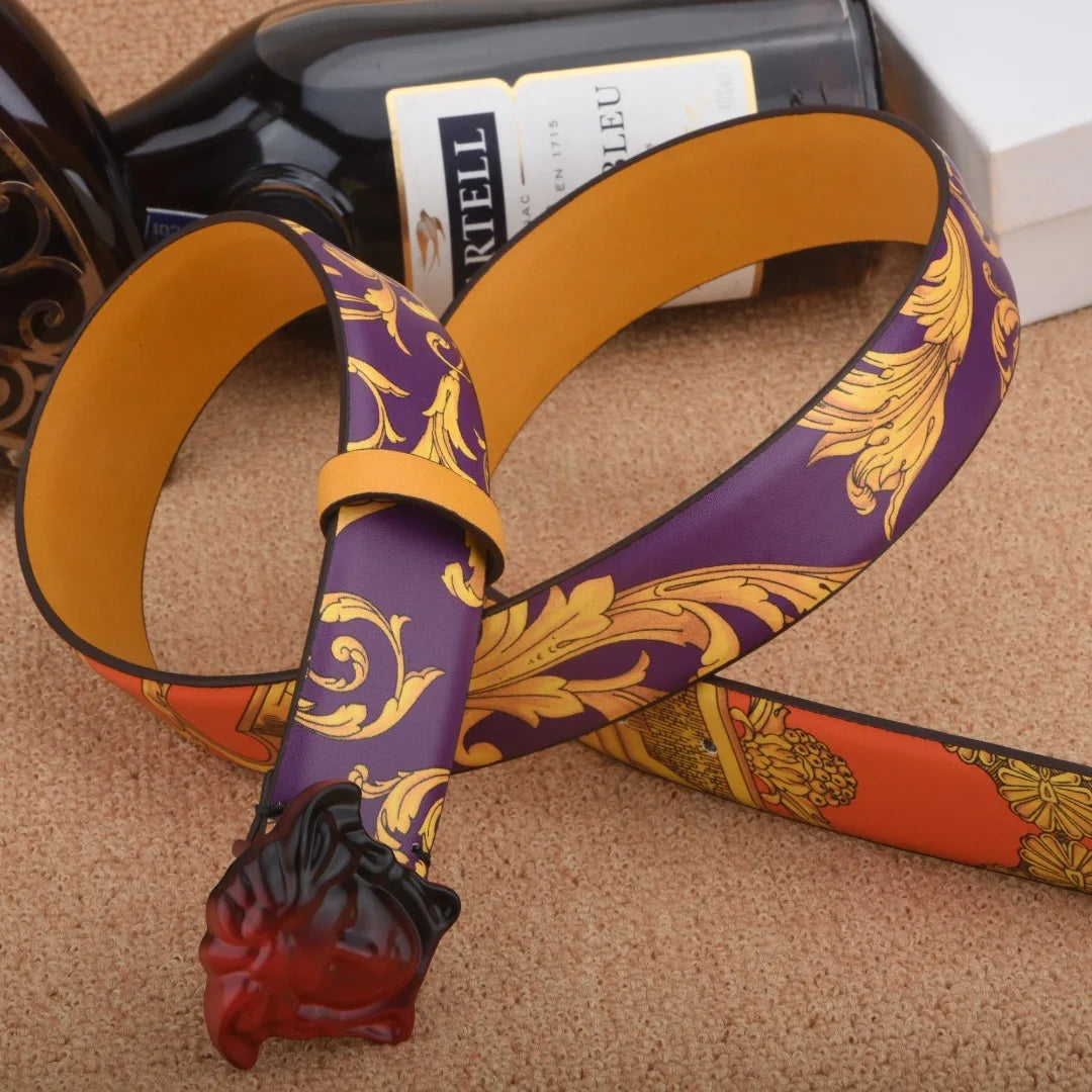 Men's and Women's Colorful Medusa Belt Casual PU Belt for Summer Foreign Trade