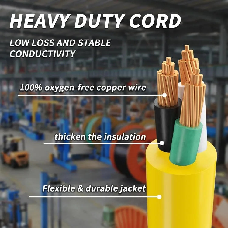 25 Feet 12/3 Gauge Outdoor Extension Cord with Multiple Outlets and Light Indicator Weatherproof Heavy Duty Flexible Design