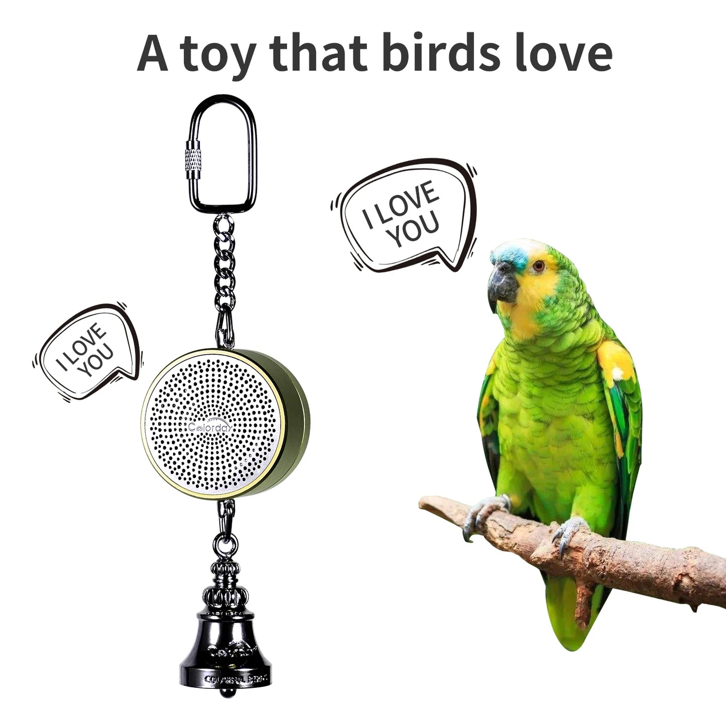 Parrot Toys for Teaching Training Bird Talking Coach Interactive Recording Playback Electronic Voice Chewing Tearing Bell