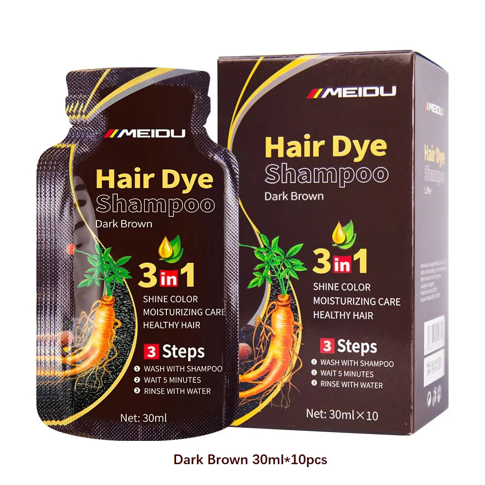 30ml 500ml 3-in-1 Quick Hair Dye Shampoo Natural Black Herbal Hair Dye Moisturizing Mild Hair Dye Conditioner Hair Care Products