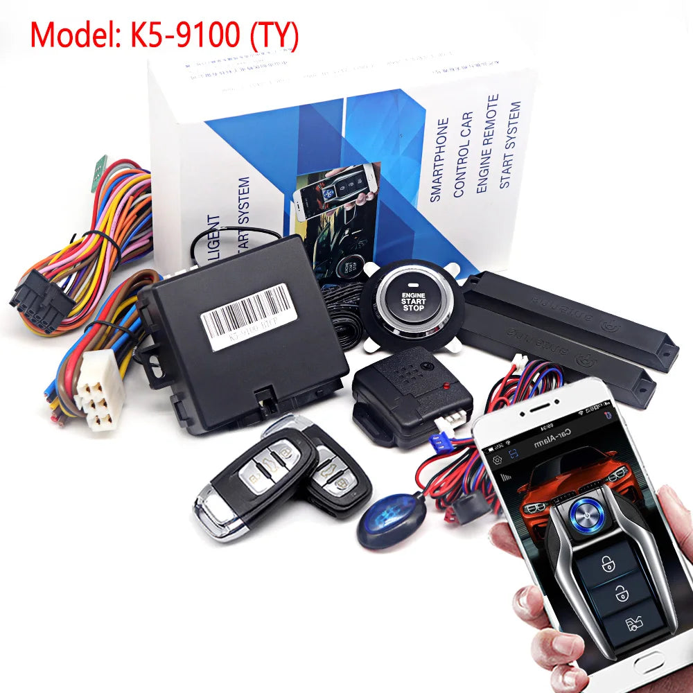 Universal Car Alarm Auto Start Stop System Remote Control Engine Ignition Keyless Push Start Kit