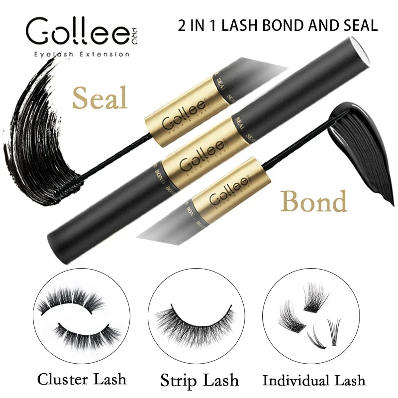 Gollee Cluster Lashes Glue No Irritation Eyelash Extension Fast Dry Adhesive for Home Use Professional Lash Extension Supplies