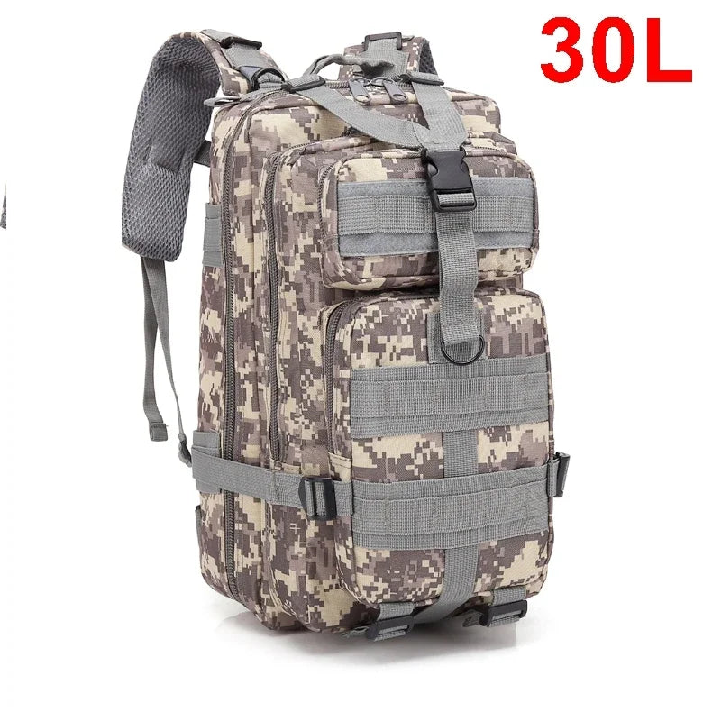 QTQY 30L 50L Tactical Backpack for Men Travel Survival Outdoor 3P Assault Pack EDC Molle Hiking Trekking Hunting Bag