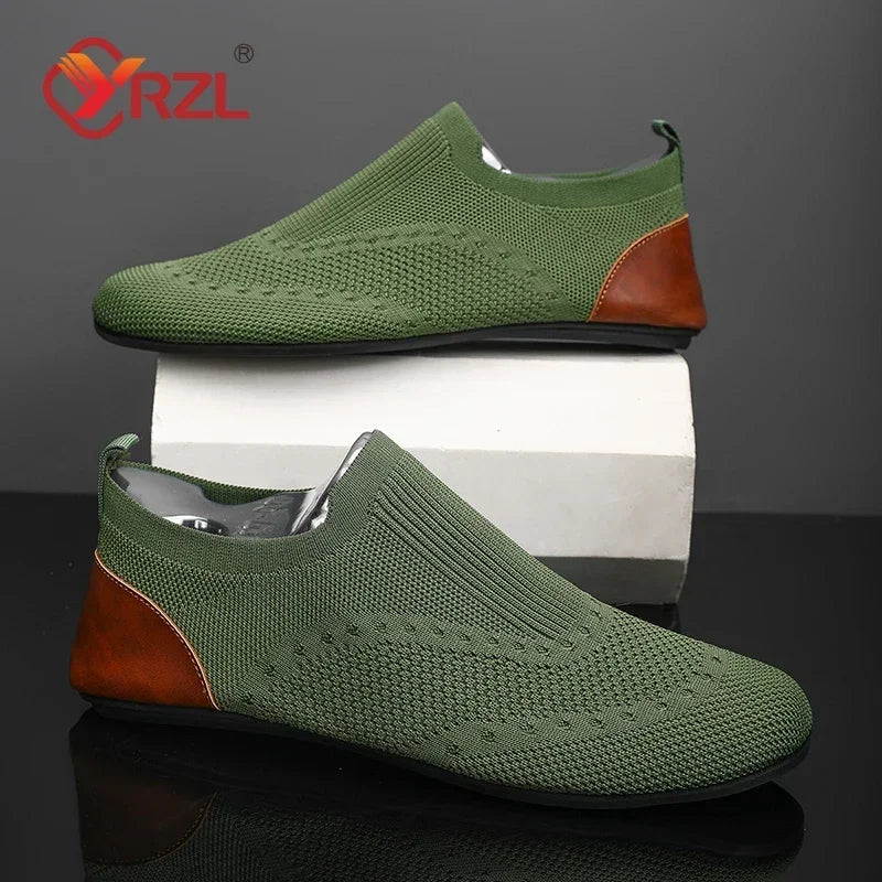 Yrzl Men's Soft Driving Moccasins High Quality Breathable Mesh Casual Loafers Slip On Walking Shoes