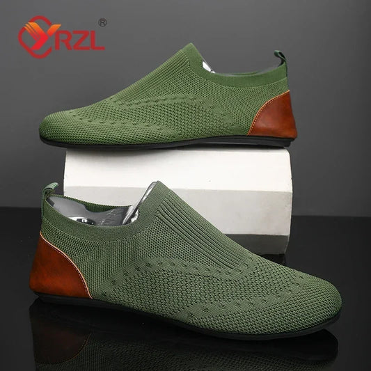 Yrzl Men's Soft Driving Moccasins High Quality Breathable Mesh Casual Loafers Slip On Walking Shoes