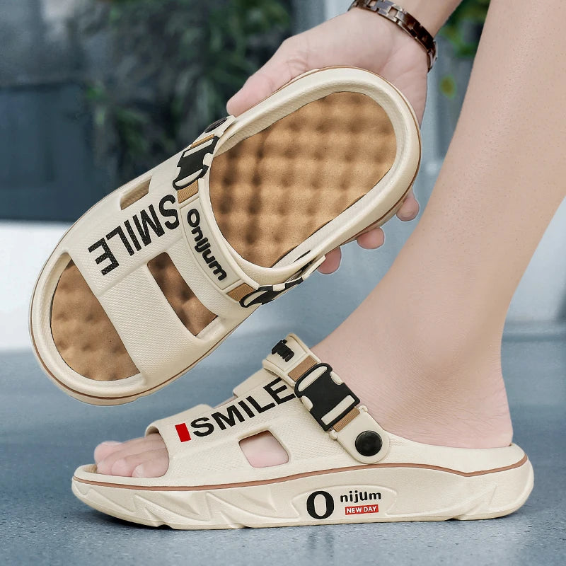 2025 New Men's Massage Slippers Indoor Outdoor Sandals Comfortable Soft Slides Clogs Casual Shoes