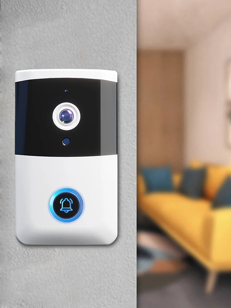WiFi Wireless Video Doorbell IR Night Vision Doorbell Camera Two-way Audio Smart Door Bell for Home Security Alarm System