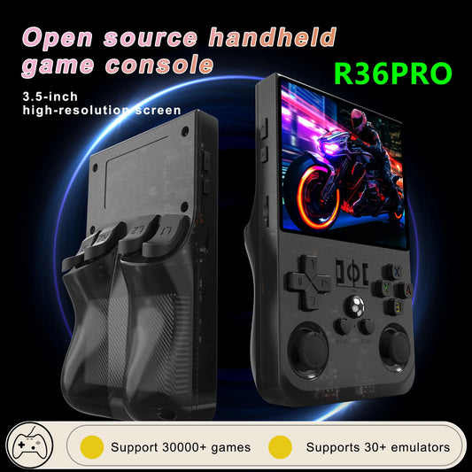 Open Source R36 Pro Retro Handheld Video Game Console with 22000 Games and 35 Inch IPS Screen