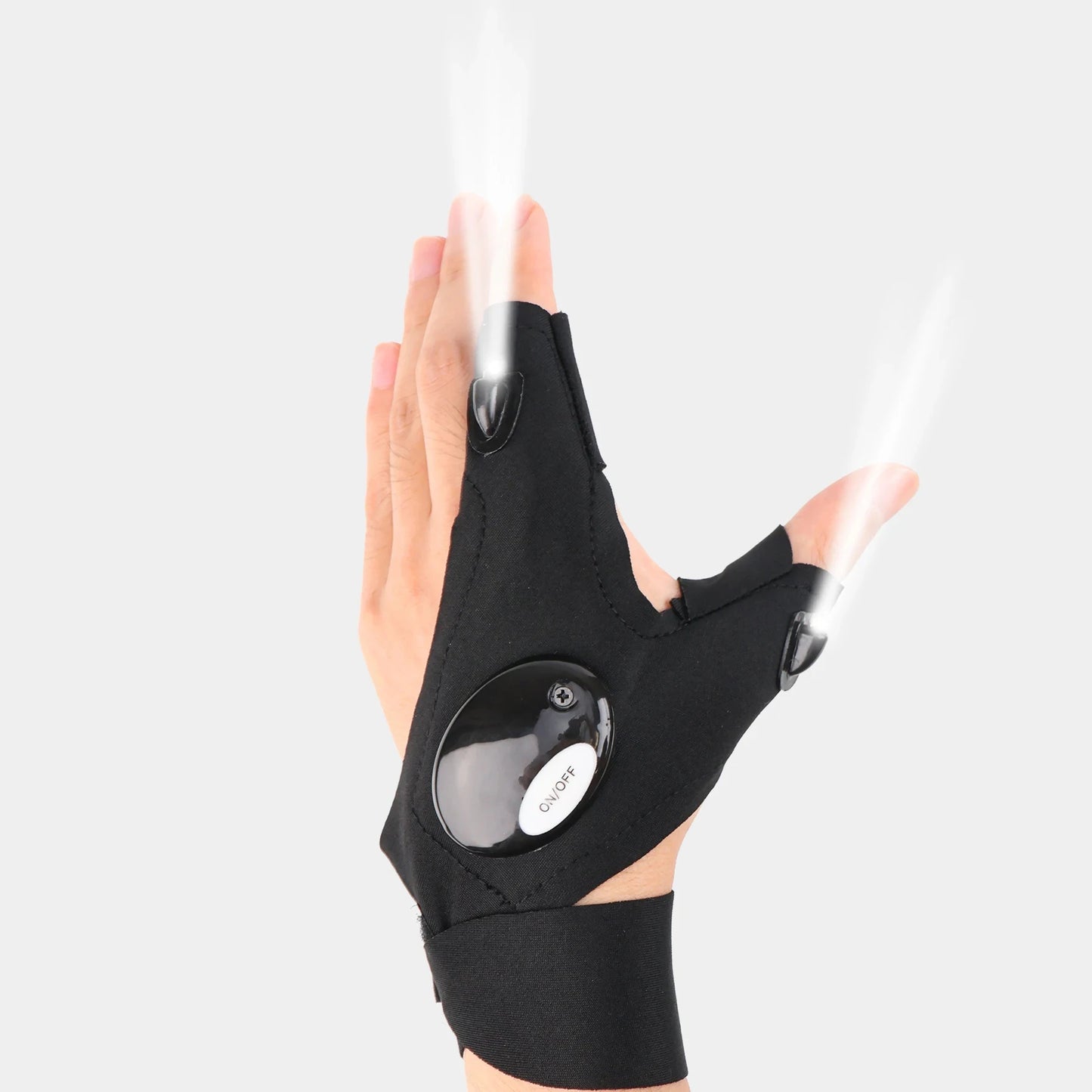 LED Half Finger Gloves for Men and Women Waterproof Night Fishing Bait Cycling Running Flashlight Durable Fingerless Gloves