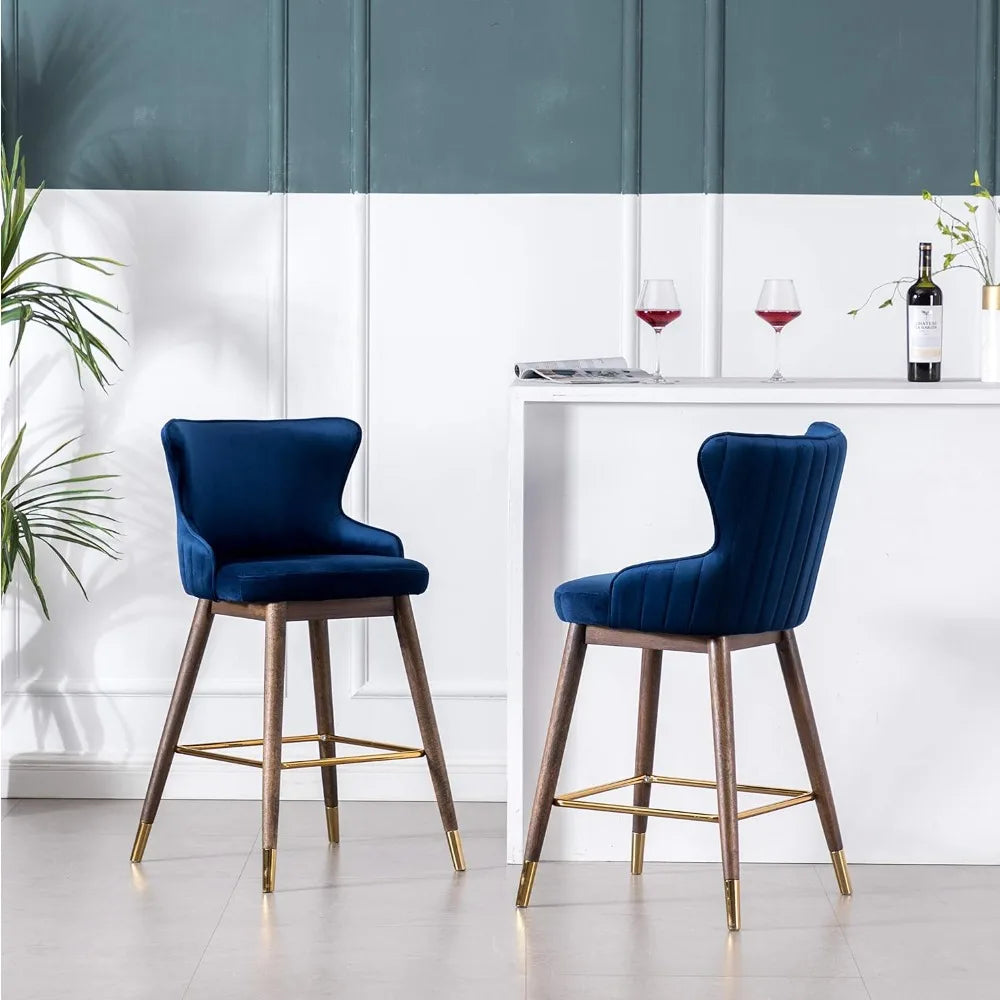 Roundhill Furniture Leland Fabric Wingback Stools Set Of 2