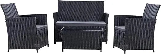 Patio Furniture Set Modular Wicker Outdoor Sectional Sofa Conversation Set Gray Rattan with Cushions