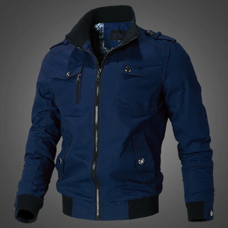 2025 New Men's Casual Stand Collar Cotton Jacket Korean Version Windbreaker for Youth