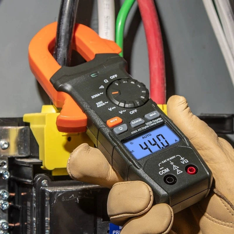 CL120 Digital Clamp Meter Auto Ranging 400 Amp AC AC DC Voltage Resistance Continuity Non Contact Voltage Tester