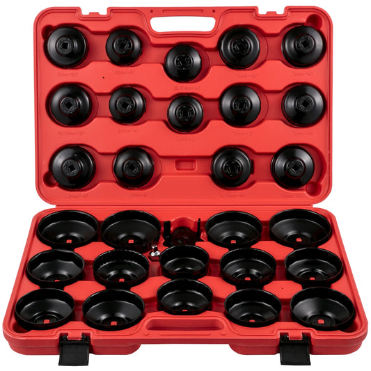 SucceBuy 30 Pcs Oil Filter Socket Set Car Removal Wrench Caps Fluted Cups Socket Remover Tools Fit for Ford BMW AUDI Repairing