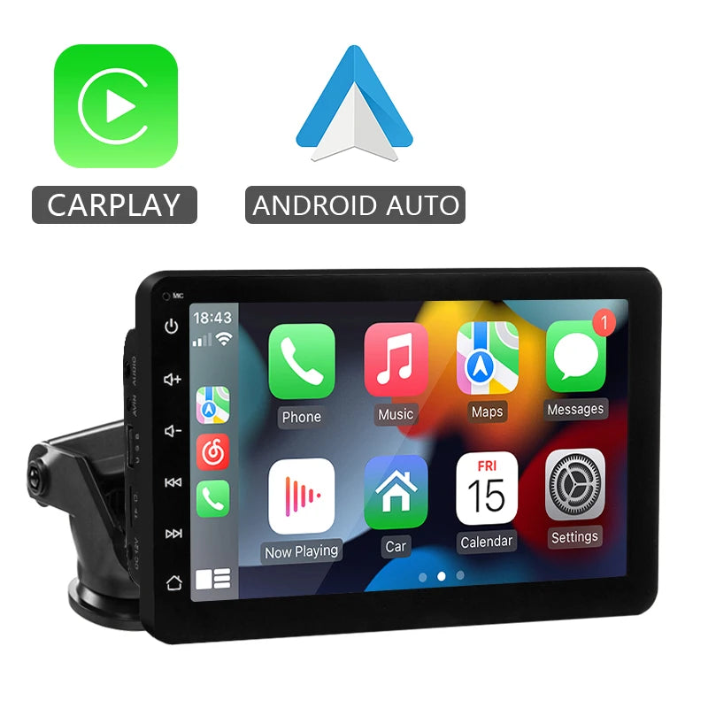 Hippcron 7 Inch Car Radio Multimedia Video Player Wireless Carplay Wireless Android Auto Portable Universal Touch Screen